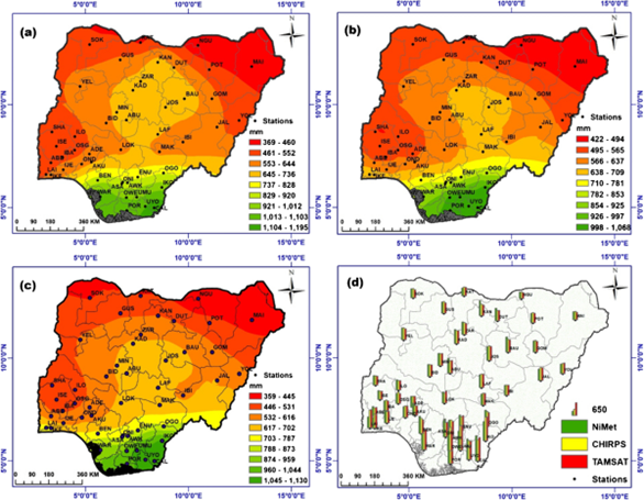 Spatial Distribution of Rainfall Across Nigeria (Including Northern States like Katsina)